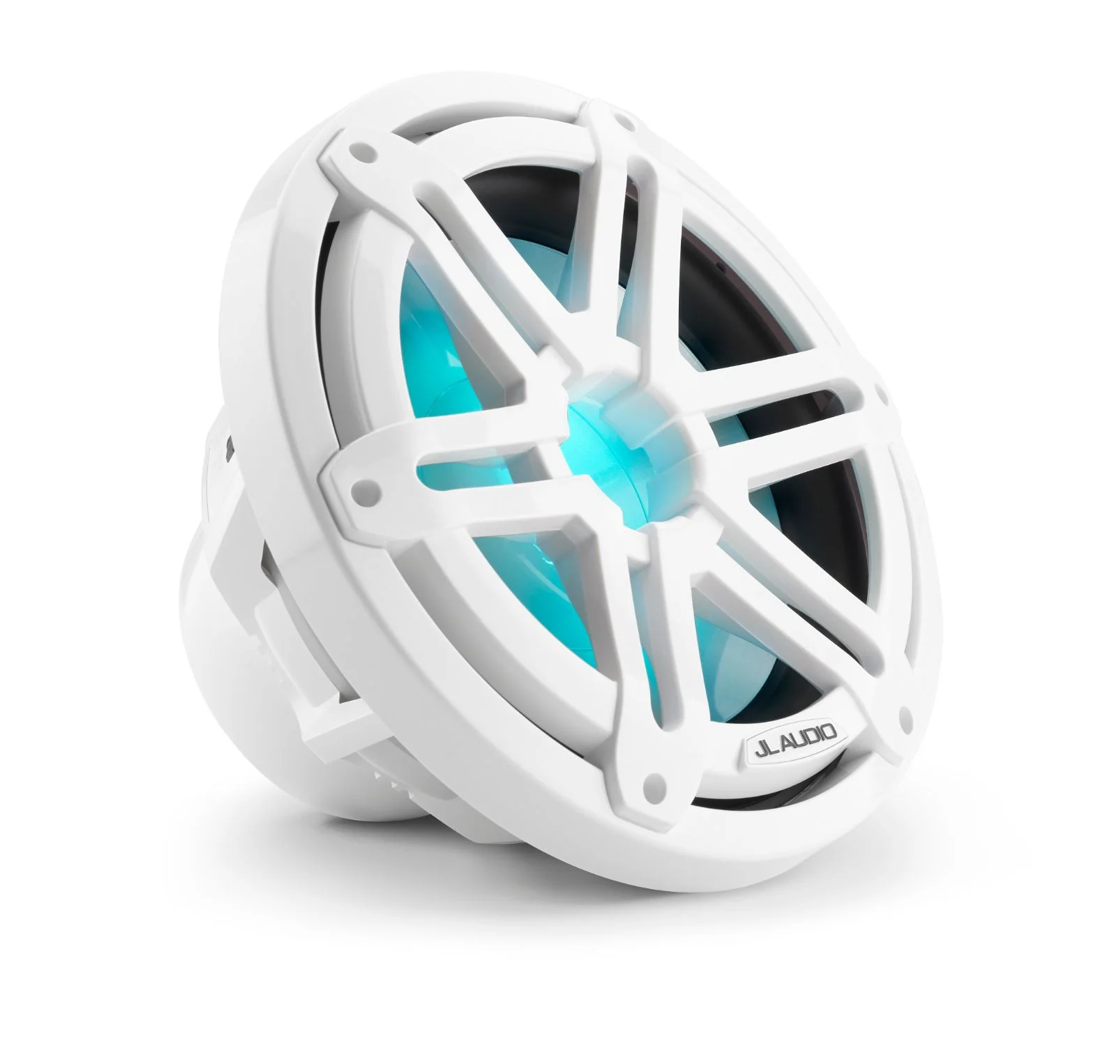 JL Audio - M3-10IB-S-Gw-i-4 10-inch (250 mm) Marine Subwoofer Driver, Gloss White Sport Grille with RGB LED Lighting, 4 Ω - Image 2
