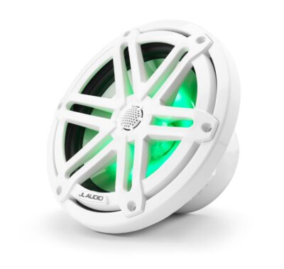 JL Audio - M3-770X-S-Gw-I 7.7-inch Marine Coaxial Speakers, White Sport Grilles with RGB LED Lighting - Image 4