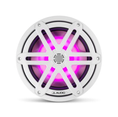 JL Audio - M3-770X-S-Gw-I 7.7-inch Marine Coaxial Speakers, White Sport Grilles with RGB LED Lighting - Image 3