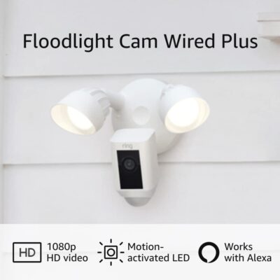 Ring Floodlight Cam Wired Plus - with motion-activated 1080p HD video, White - Image 2