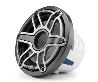 JL Audio - M6-10IB-S-GmTi-4 10-inch (250 mm) Marine Subwoofer Driver, Gray Metallic Trim Ring, Titanium Sport Grille