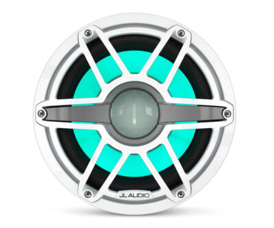 JL Audio - M6-10IB-S-GwGw-i-4 10-inch (250 mm) Marine Subwoofer Driver with Transflective LED Lighting, Gloss White Trim Ring, Gloss White Sport Grille - Image 2