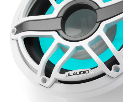 JL Audio - M6-10IB-S-GwGw-i-4 10-inch (250 mm) Marine Subwoofer Driver with Transflective LED Lighting, Gloss White Trim Ring, Gloss White Sport Grille - Image 3