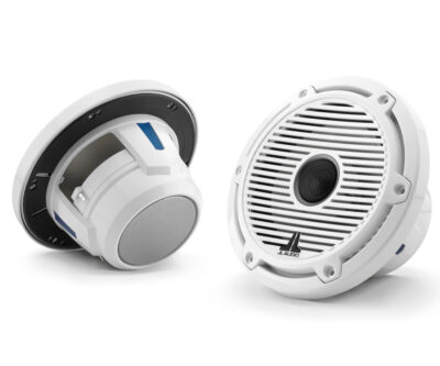 JL Audio - M6-650X-C-GwGw 6.5-inch (165 mm) Marine Coaxial Speakers, Gloss White Trim Ring, Gloss White Classic Grille