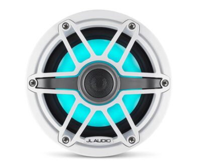 JL Audio - M6-650X-S-GwGw-i 6.5-inch (165 mm) Marine Coaxial Speakers with Transflective LED Lighting, Gloss White Trim Ring, Gloss White Sport Grille - Image 2