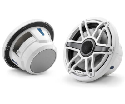 JL Audio - M6-770X-S-GwGw 7.7-inch (196 mm) Marine Coaxial Speakers, Gloss White Trim Ring, Gloss White Sport Grille