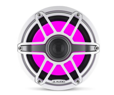 JL Audio - M6-880X-S-GwGw-i 8.8-inch (224 mm) Marine Coaxial Speakers with Transflective LED Lighting, Gloss White Trim Ring, Gloss White Sport Grille - Image 3