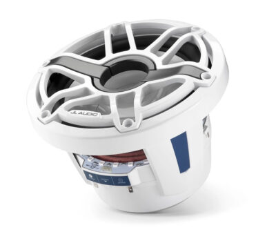 JL Audio - M6-8IB-S-GwGw-i-4 8-inch (200 mm) Marine Subwoofer Driver with Transflective LED Lighting, Gloss White Trim Ring, Gloss White Sport Grille - Image 3