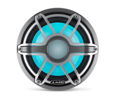 JL Audio - M6-8IB-S-GmTi-i-4 8-inch (200 mm) Marine Subwoofer Driver with Transflective LED Lighting, Gray Metallic Trim Ring, Titanium Sport Grille - Image 2