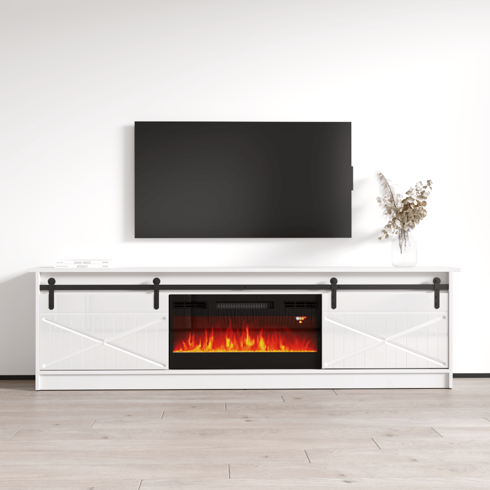 Meble Furniture - Granero BL-EF Fireplace TV Stand White