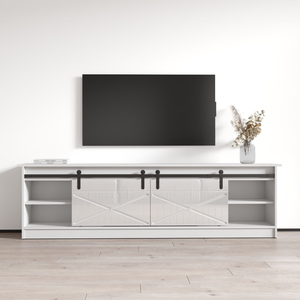 Meble Furniture - Granero BL-EF Fireplace TV Stand White - Image 2