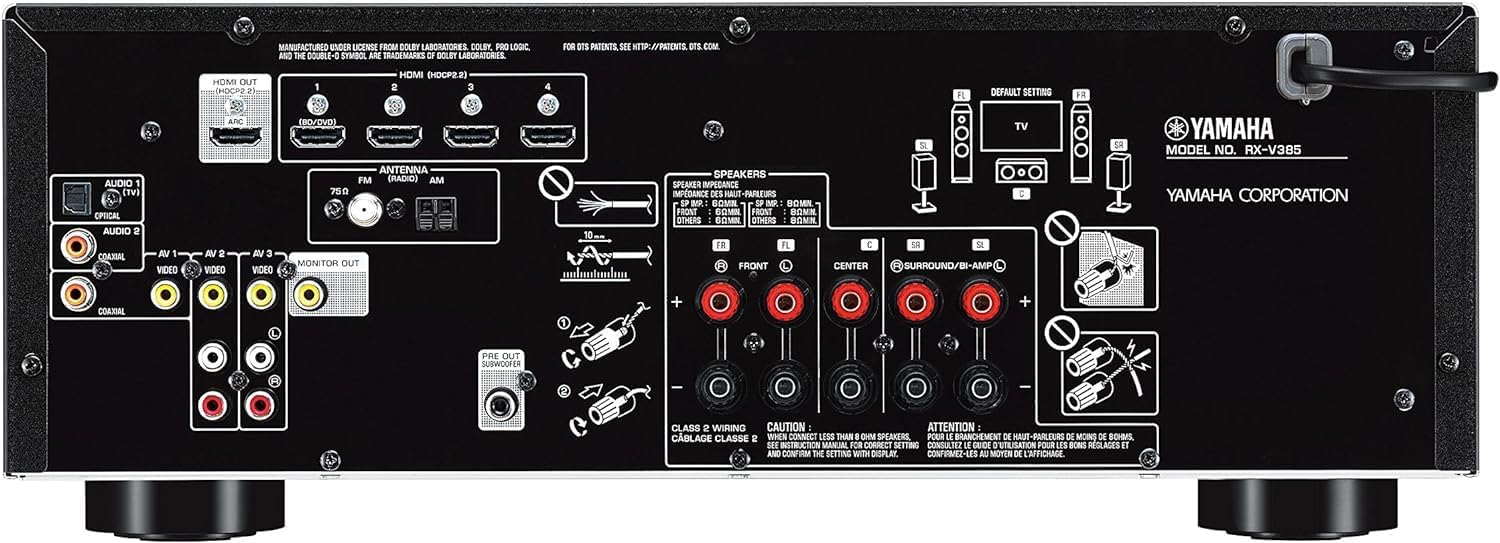 YAMAHA RX-V385 5.1-Channel 4K Ultra HD AV Receiver with Bluetooth - Image 2