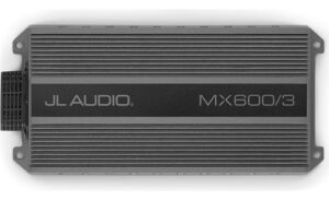 JL Audio MX600/3 Marine/powersports 3-channel amplifier — 75 watts RMS x 2 at 4 ohms + 400 watts RMS x 1 at 2 ohms