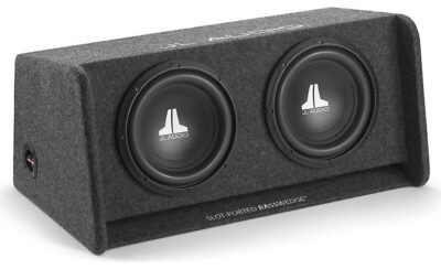 JL Audio CP210-W0v3 BassWedge slot-ported enclosure with two 10" W0v3 subwoofers - Image 2