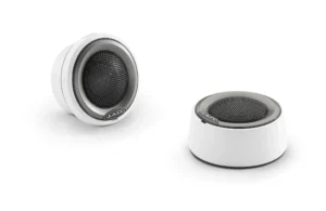 JL Audio - M6-100CT-C/S-GwGm 1-inch (25 mm) M6 Marine Component Tweeters, Gloss White Mounting Cups, Gray Metallic Trim Ring, Black Tweeter Mesh, Pair