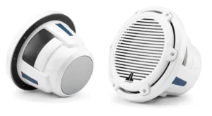 JL Audio - M6-10W-C-GwGw-4 10-inch (250 mm) Marine Subwoofer Driver, Gloss White Trim Ring, Gloss White Classic Grille, 4 Ω