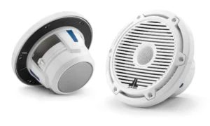 JL Audio - M6-650X-C-3Gw 6.5-inch (165 mm) Marine Coaxial Speakers, Gloss White Trim Ring, Gloss White Classic Grille, White Tweeter Mesh