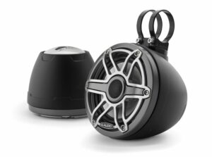 JL Audio - M6-650VEX-Mb-S-GmTi 6.5-inch (165 mm) Enclosed Coaxial System, Matte Black Enclosure, Gray Metallic Trim Ring, Titanium Sport Grille