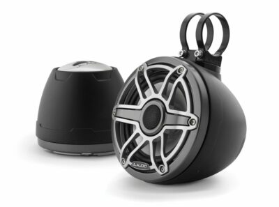 JL Audio - M6-650VEX-Mb-S-GmTi 6.5-inch (165 mm) Enclosed Coaxial System, Matte Black Enclosure, Gray Metallic Trim Ring, Titanium Sport Grille
