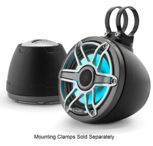 JL Audio - M6-650VEX-Mb-S-GmTi-i 6.5-inch (165 mm) Enclosed Coaxial System with Transflective LED Lighting, Matte Black Enclosure, Gray Metallic Trim Ring, Titanium Sport Grille