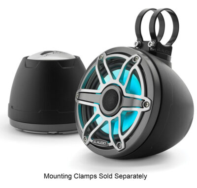 JL Audio - M6-650VEX-Mb-S-GmTi-i 6.5-inch (165 mm) Enclosed Coaxial System with Transflective LED Lighting, Matte Black Enclosure, Gray Metallic Trim Ring, Titanium Sport Grille