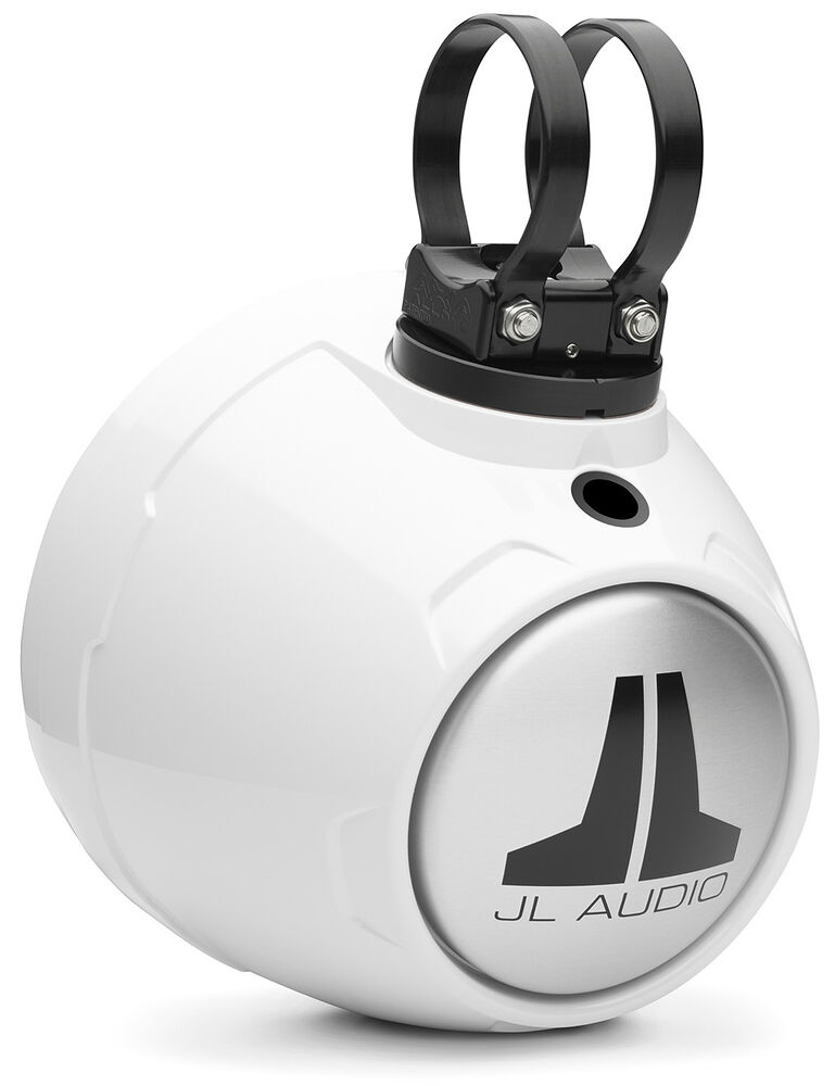 JL Audio - M6-650VEX-Gw-S-GwGw-i 6.5-inch (165 mm) Enclosed Coaxial System with Transflective LED Lighting, Gloss White Enclosure, Gloss White Trim Ring, Gloss White Sport Grille - Image 2