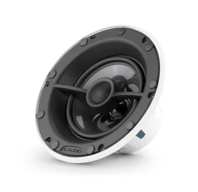JL Audio - M6-650X-L-GwSw-Single 6.5-inch (165 mm) Marine Coaxial Speaker, White Trim Ring, White Luxe Grille