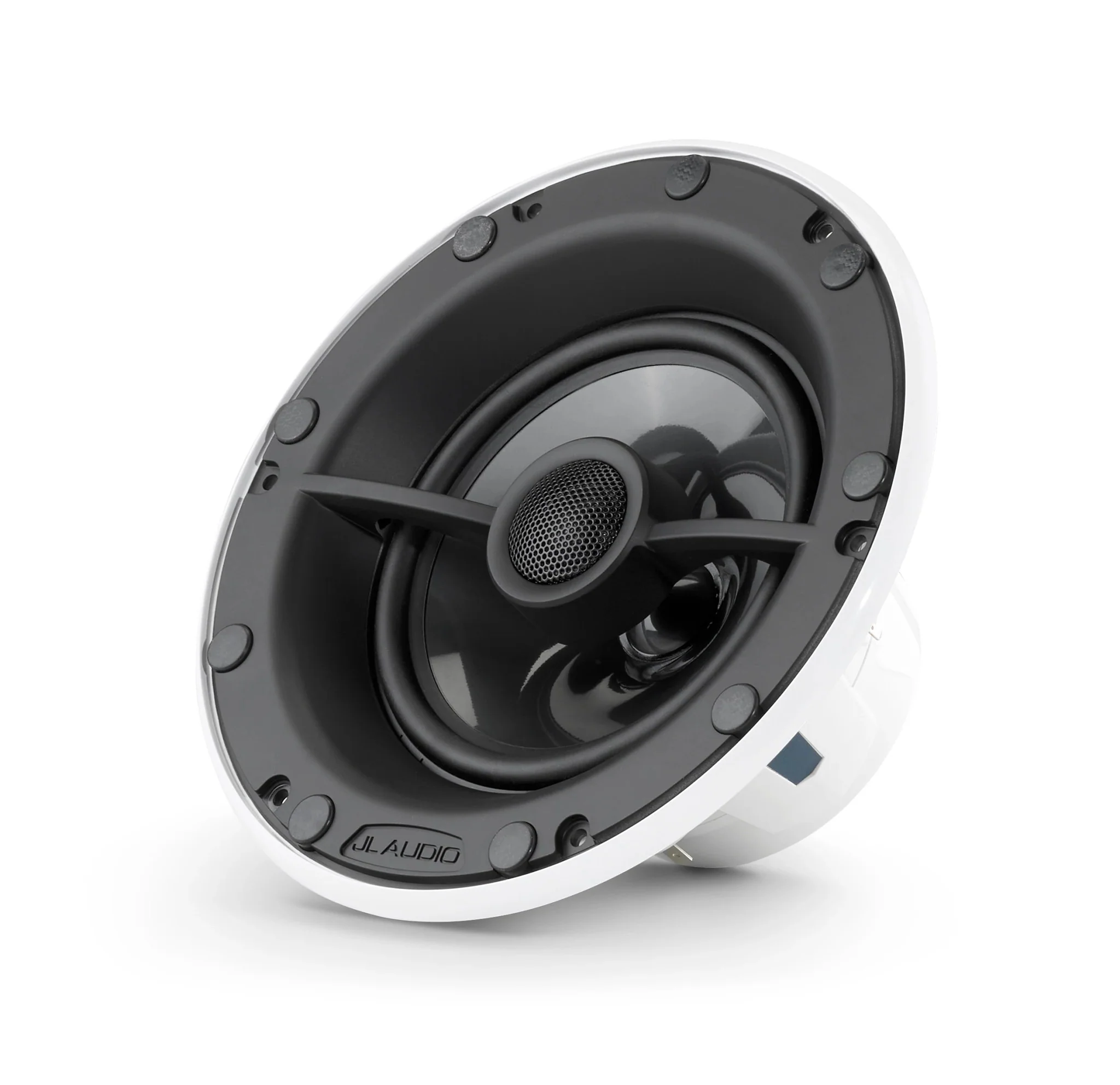 JL Audio - M6-650X-L-GwSw-Single 6.5-inch (165 mm) Marine Coaxial Speaker, White Trim Ring, White Luxe Grille