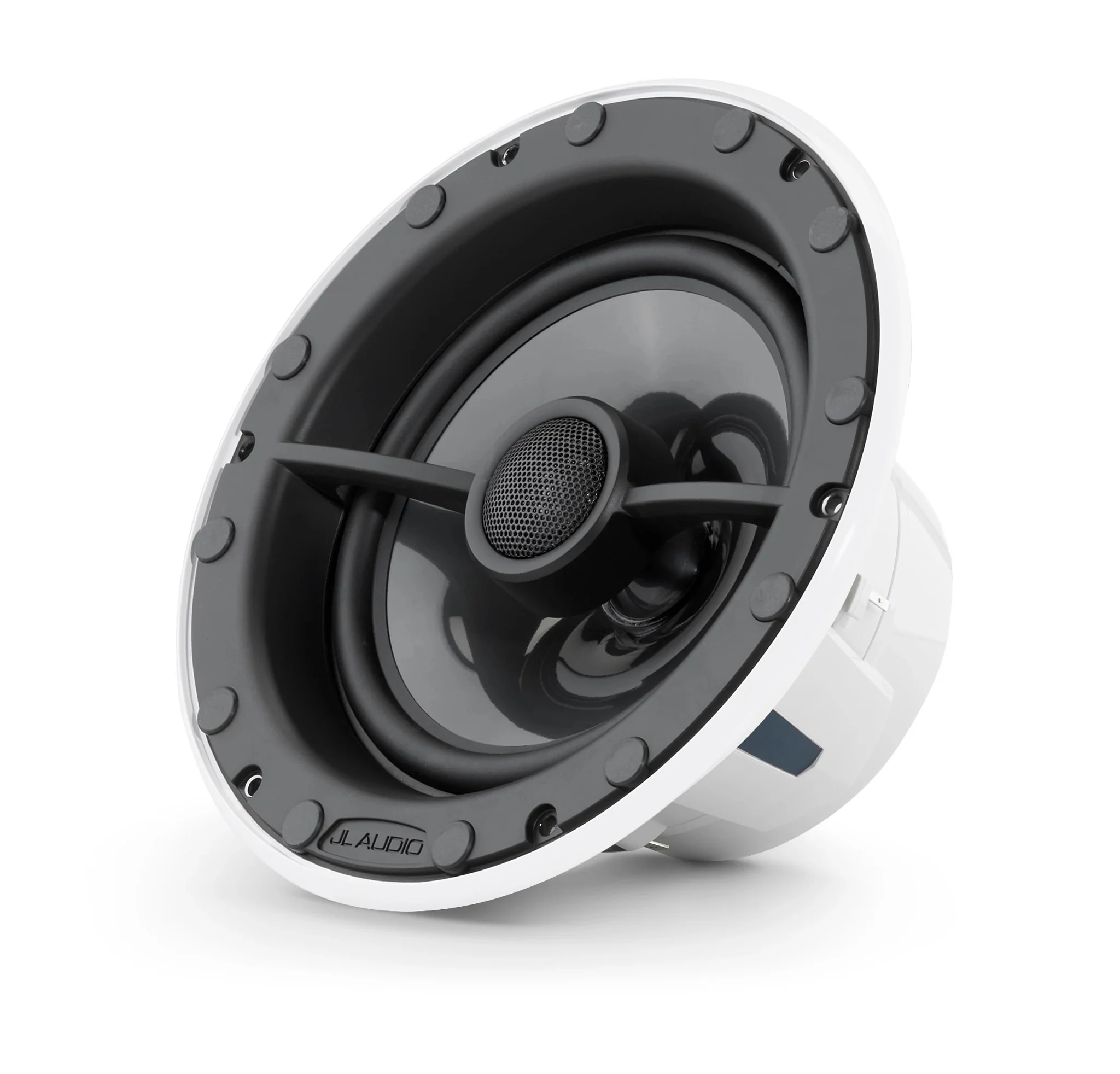 JL Audio - M6-770X-L-GwSw-Single 7.7-inch (196 mm) Marine Coaxial Speaker, White Trim Ring, White Luxe Grille