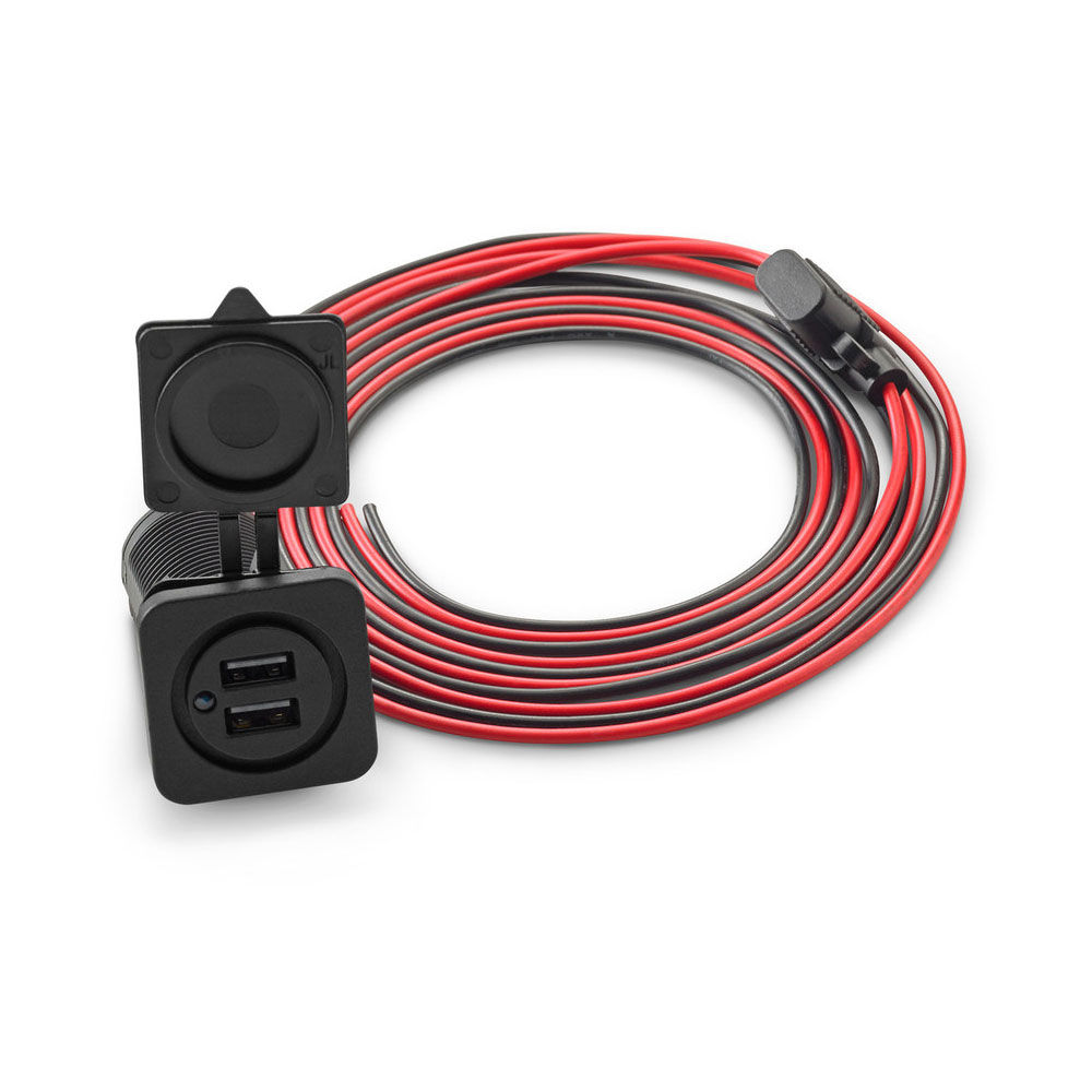 JL Audio - XMD-USBCHG/2X-PNL Dual USB Charging Jack for Panel-Mounting
