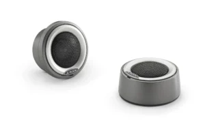 JL Audio - M6-100CT-C/S-GmTi 1-inch (25 mm) M6 Marine Component Tweeters, Gray Metallic Mounting Cups, Titanium Trim Ring, Black Tweeter Mesh, Pair