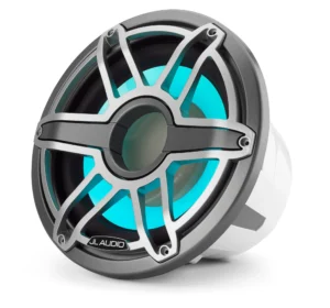 JL Audio - M7-12IB-S-GmTi-i-4 12-inch (300 mm) Marine Subwoofer Driver with Transflective LED Lighting, Gray Metallic Trim Ring, Titanium Sport Grille, 4 Ω