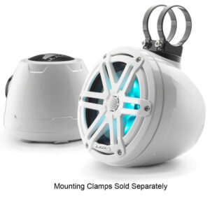 JL Audio - M3-650VEX-Gw-S-Gw-i 6.5-inch (165 mm) Enclosed Coaxial System with RGB LED Lighting, Gloss White Enclosure, Gloss White Sport Grilles