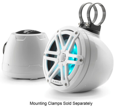 JL Audio - M3-650VEX-Gw-S-Gw-i 6.5-inch (165 mm) Enclosed Coaxial System with RGB LED Lighting, Gloss White Enclosure, Gloss White Sport Grilles