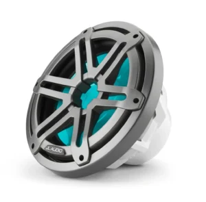 JL Audio - M3-10IB-S-Gm-i-4 10-inch (250 mm) Marine Subwoofer Driver, Gray Metallic Sport Grille with RGB LED Lighting, 4 Ω