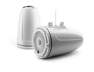 JL Audio - M6-770ETXv3-Gw-C-3Gw 7.7-inch (196 mm) Enclosed Tower Coaxial System, Gloss White Enclosure, Gloss White Trim Ring, Gloss White Classic Grille, White Tweeter Mesh