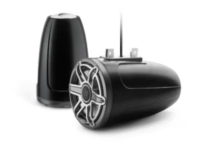 JL Audio - M6-770ETXv3-Sb-S-GmTi 7.7-inch (196 mm) Enclosed Tower Coaxial System, Satin Black Enclosure, Gray Metallic Trim Ring, Titanium Sport Grille