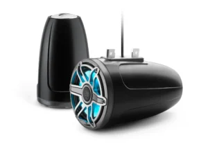 JL Audio - M6-770ETXv3-Sb-S-GmTi-i 7.7-inch (196 mm) Enclosed Tower Coaxial System with Transflective LED Lighting, Satin Black Enclosure, Gray Metallic Trim Ring, Titanium Sport Grille