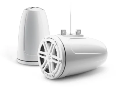 JL Audio - M3-770ETXv3-Gw-S-Gw 7.7-inch (196 mm) Enclosed Tower Coaxial System, Gloss White Enclosure, Gloss White Sport Grille