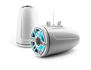 JL Audio - M6-770ETXv3-Gw-S-GwGw-i 7.7-inch (196 mm) Enclosed Tower Coaxial System with Transflective LED Lighting, Gloss White Enclosure, Gloss White Trim Ring, Gloss White Sport Grille
