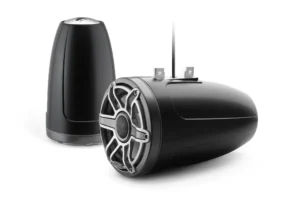 JL Audio - M6-880ETXv3-Sb-S-GmTi 8.8-inch (224 mm) Enclosed Tower Coaxial System, Satin Black Enclosure, Gray Metallic Trim Ring, Titanium Sport Grille