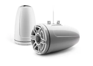 JL Audio - M6-880ETXv3-Gw-S-GwGw 8.8-inch (224 mm) Enclosed Tower Coaxial System, Gloss White Enclosure, Gloss White Trim Ring, Gloss White Sport Grille