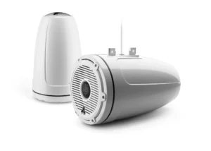 JL Audio - M6-880ETXv3-Gw-C-GwGw 8.8-inch (224 mm) Enclosed Tower Coaxial System, Gloss White Enclosure, Gloss White Trim Ring, Gloss White Classic Grille, Black Tweeter Mesh