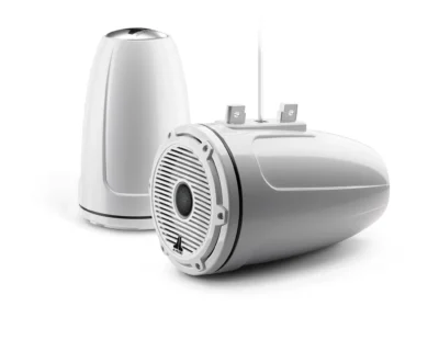 JL Audio - M6-770ETXv3-Gw-C-GwGw 7.7-inch (196 mm) Enclosed Tower Coaxial System, Gloss White Enclosure, Gloss White Trim Ring, Gloss White Classic Grille, Black Tweeter Mesh