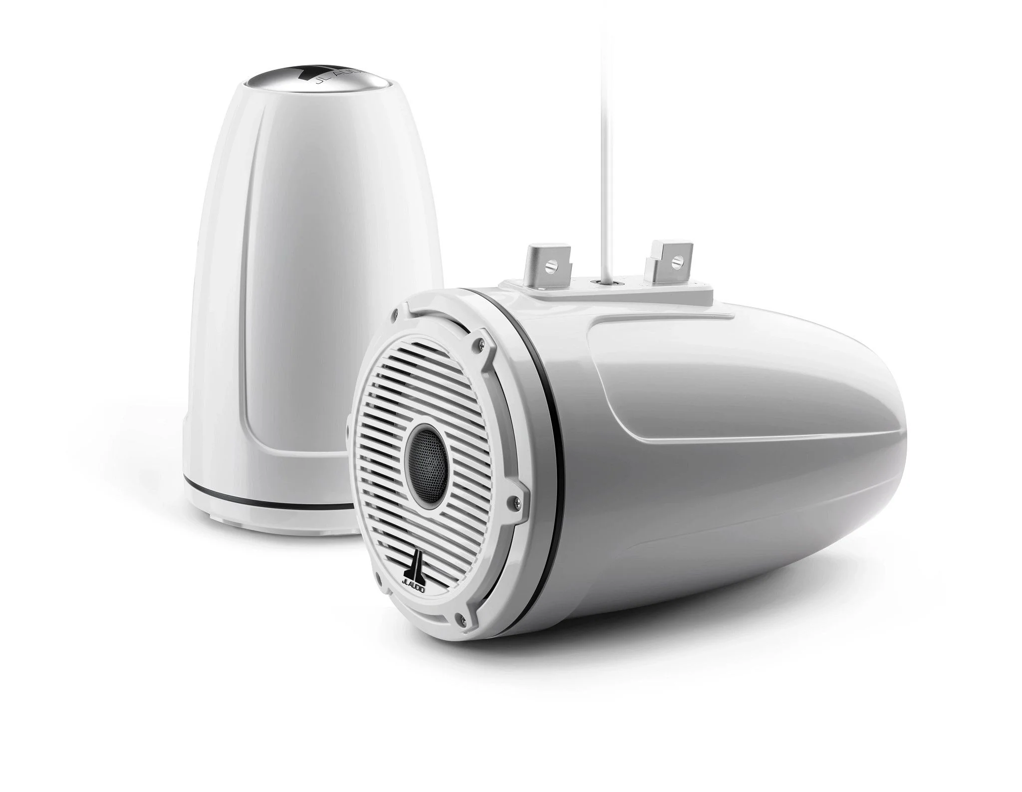 JL Audio - M6-770ETXv3-Gw-C-GwGw 7.7-inch (196 mm) Enclosed Tower Coaxial System, Gloss White Enclosure, Gloss White Trim Ring, Gloss White Classic Grille, Black Tweeter Mesh