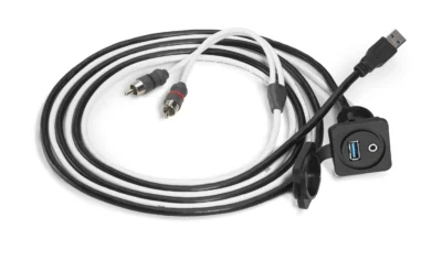 JL Audio - XMD-USB/3.5MM-PNL Combo 3.5 mm Audio Jack and 9 Wire USB Port for Panel-Mounting