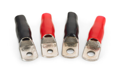 JL Audio - XD-RT2-4PAK Four 2 AWG Crimpablc Ring Terminals with two red & two black insulators