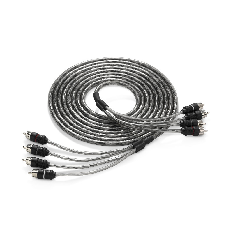 JL Audio - XD-CLRAIC4-12 12 ft. (3.66) 4-channel Twisted-Pair Audio Interconnect Cable w/ Molded Connectors