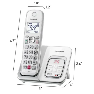 Panasonic - KX-TGD832W DECT 6.0 Expandable Cordless Phone System with Digital Answering System - White - Image 2