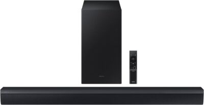 SAMSUNG - HW-C450 2.1ch Soundbar w/DTS Virtual X, Subwoofer Included, Bass Boost, Adaptive Sound Lite, Game Mode, Bluetooth, Wireless Surround Sound Compatible